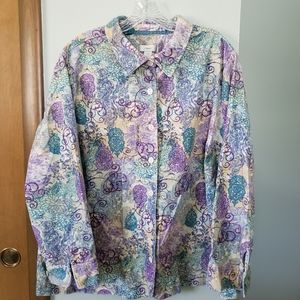CJ Banks paisley corduroy shirt